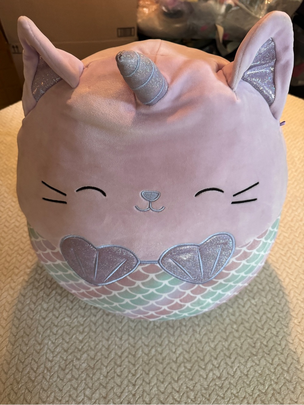 Squishmallows 16 Inch Anya the Caticorn Mermaid Pink Plush Toy